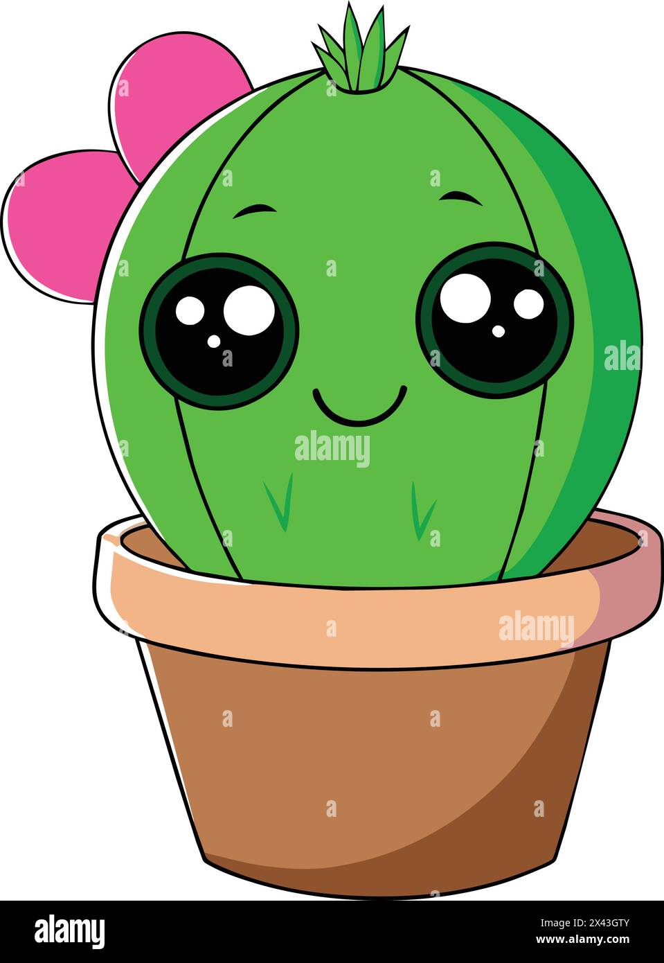 Cute Cactus Vector: Vibrante illustrazione per progetti creativi Illustrazione Vettoriale