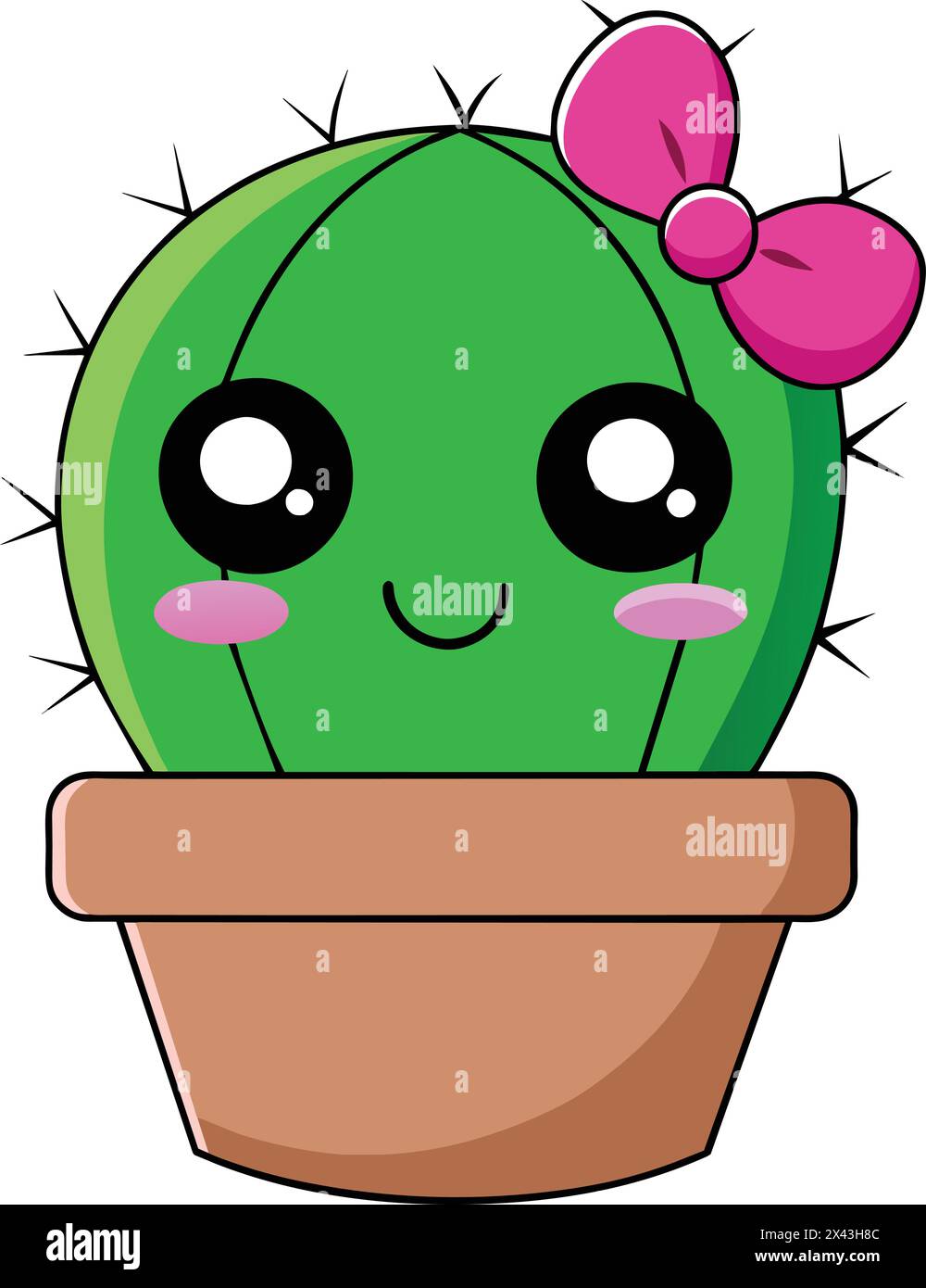 Cute Cactus Vector: Vibrante illustrazione per progetti creativi Illustrazione Vettoriale