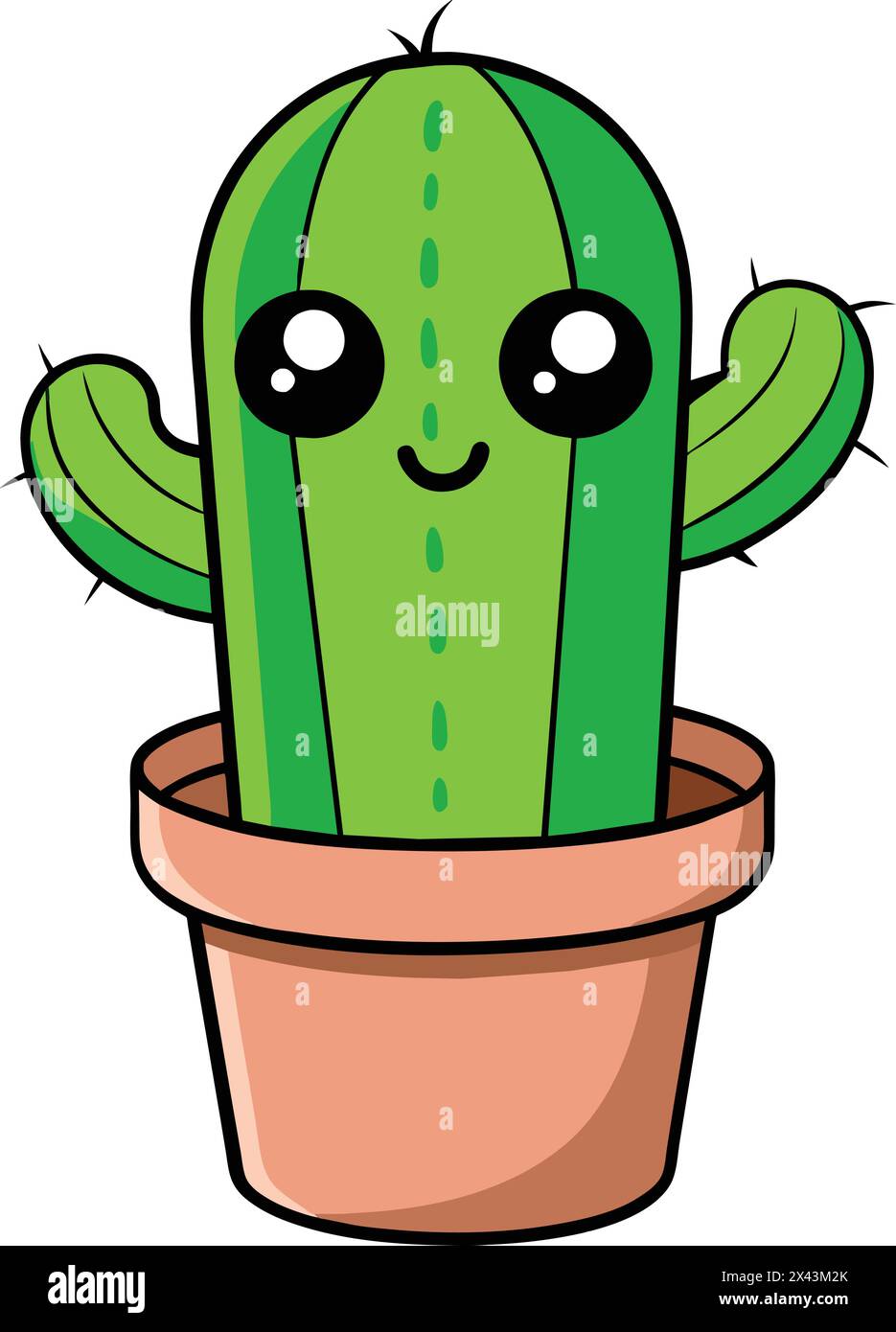 Cute Cactus Vector: Vibrante illustrazione per progetti creativi Illustrazione Vettoriale