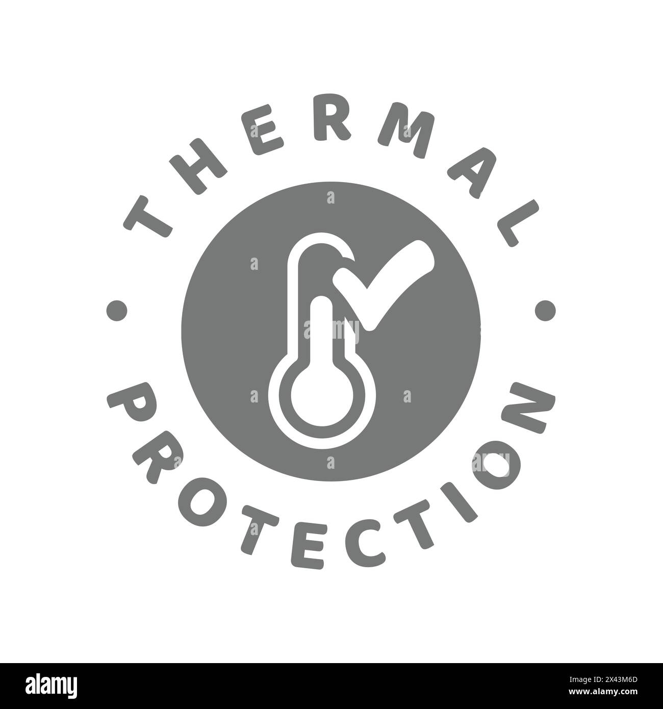 Etichetta vettoriale di protezione termica. Timbro con logo resistente al calore. Illustrazione Vettoriale