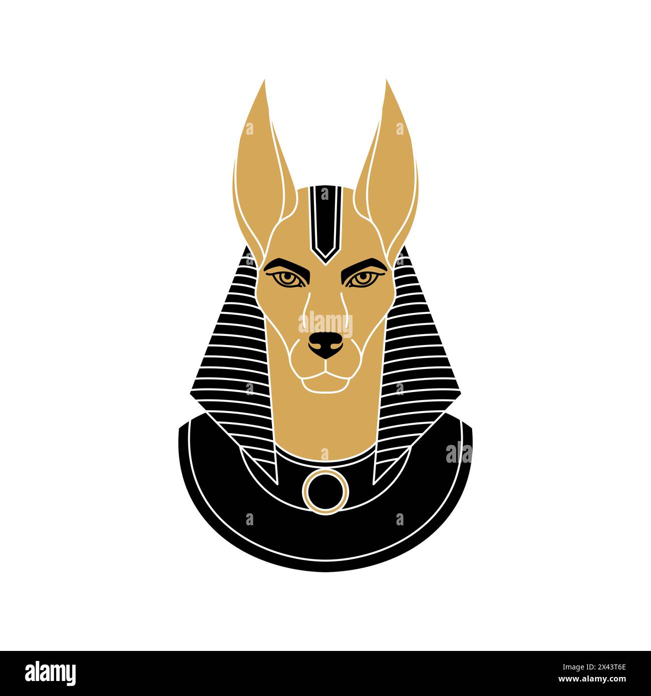 Anubis, il dio dell'antico Egitto. Illustrazione Vettoriale