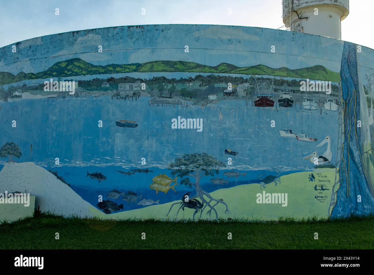 Water Tank Art, Tin CAN Bay, Queensland, Australia Foto Stock