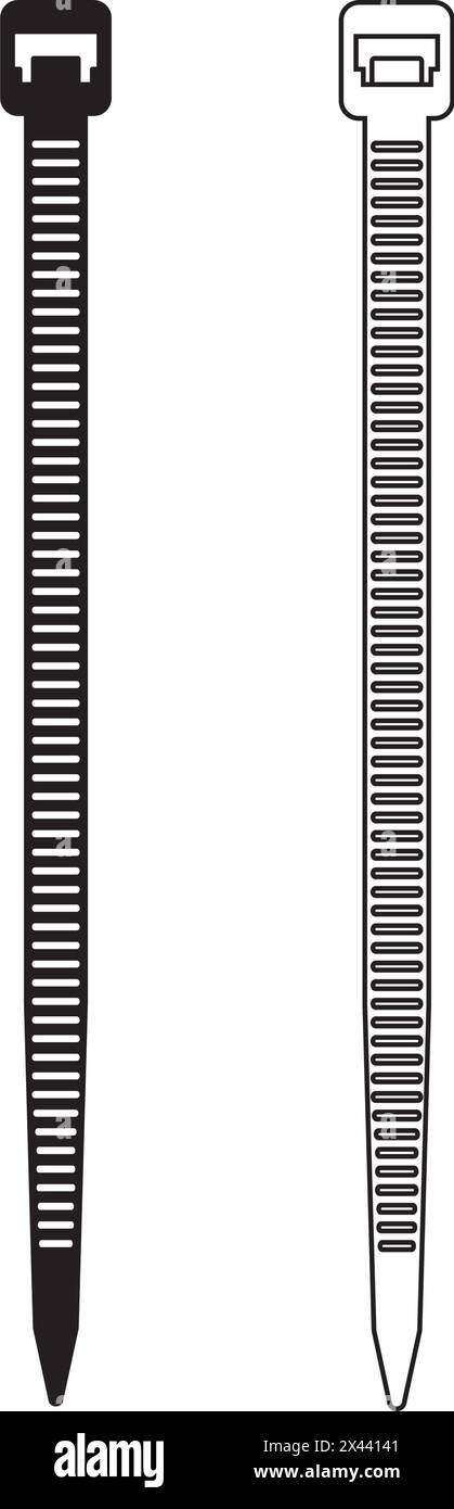 Icona delle fascette serracavi, illustrazione vettoriale, simbolo design Illustrazione Vettoriale