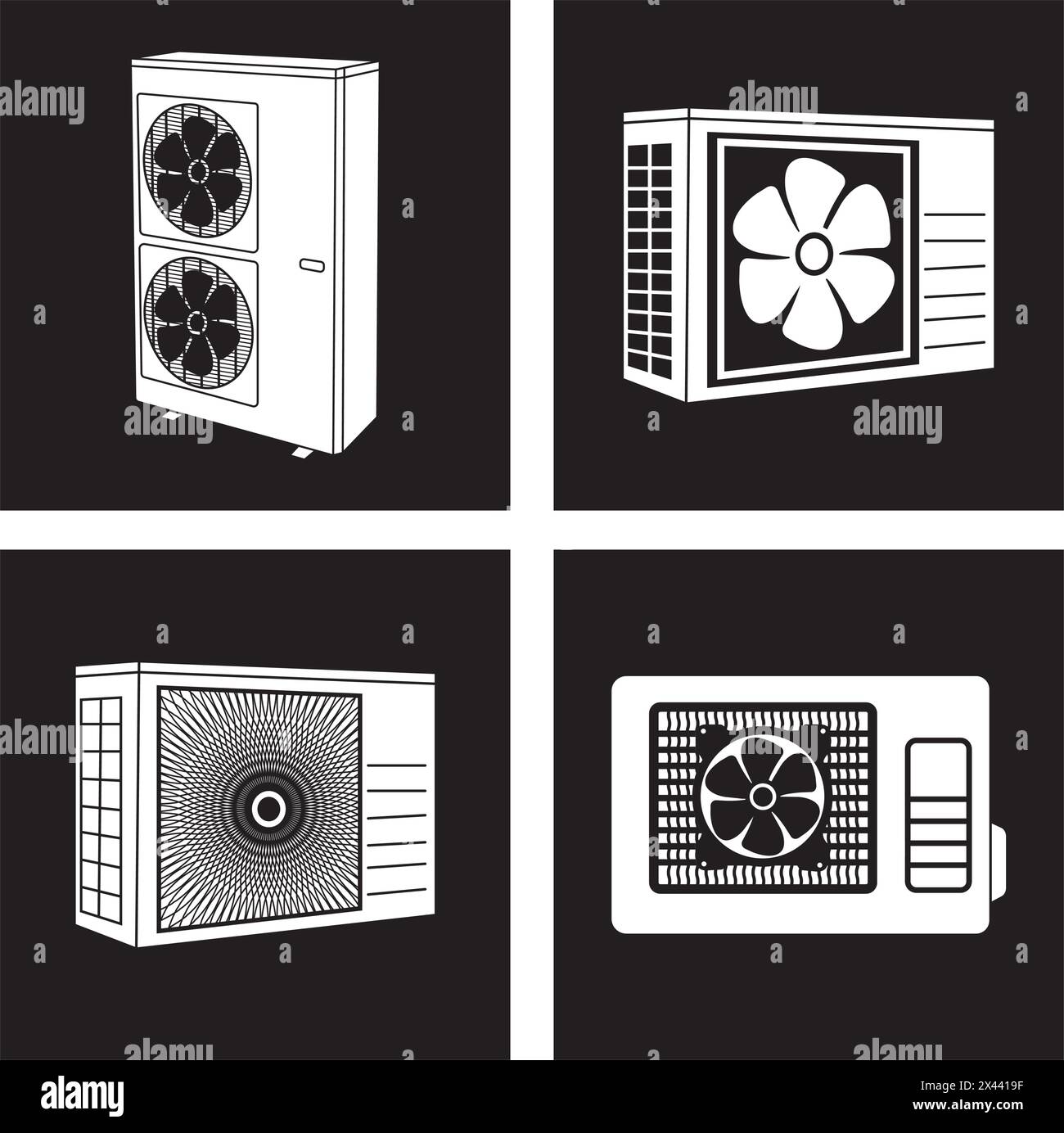 Illustrazione vettoriale dell'icona del climatizzatore esterno con design Siimple Illustrazione Vettoriale