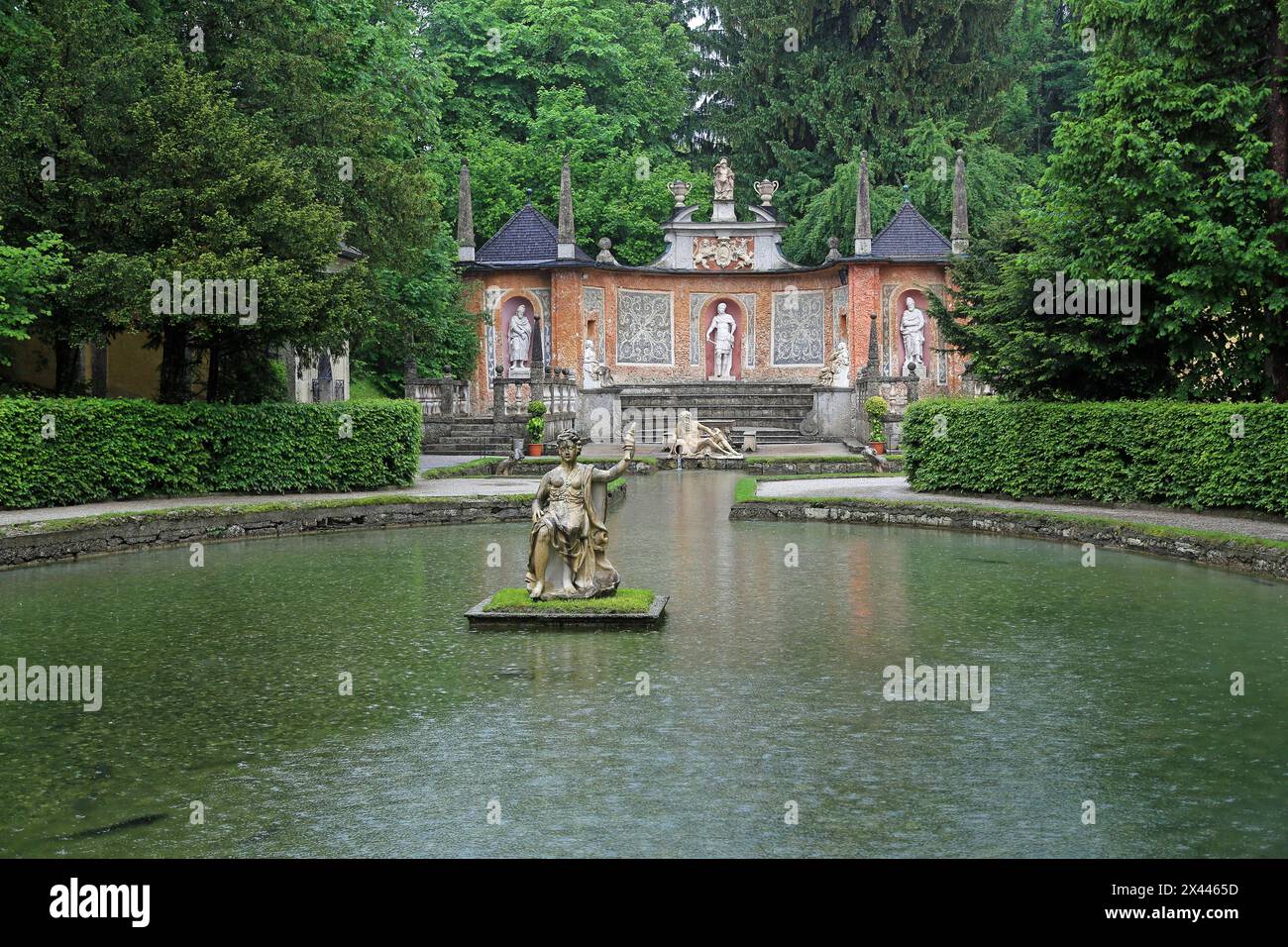 Palazzo Hellbrunn, Salisburgo, Austria, fontane Foto Stock