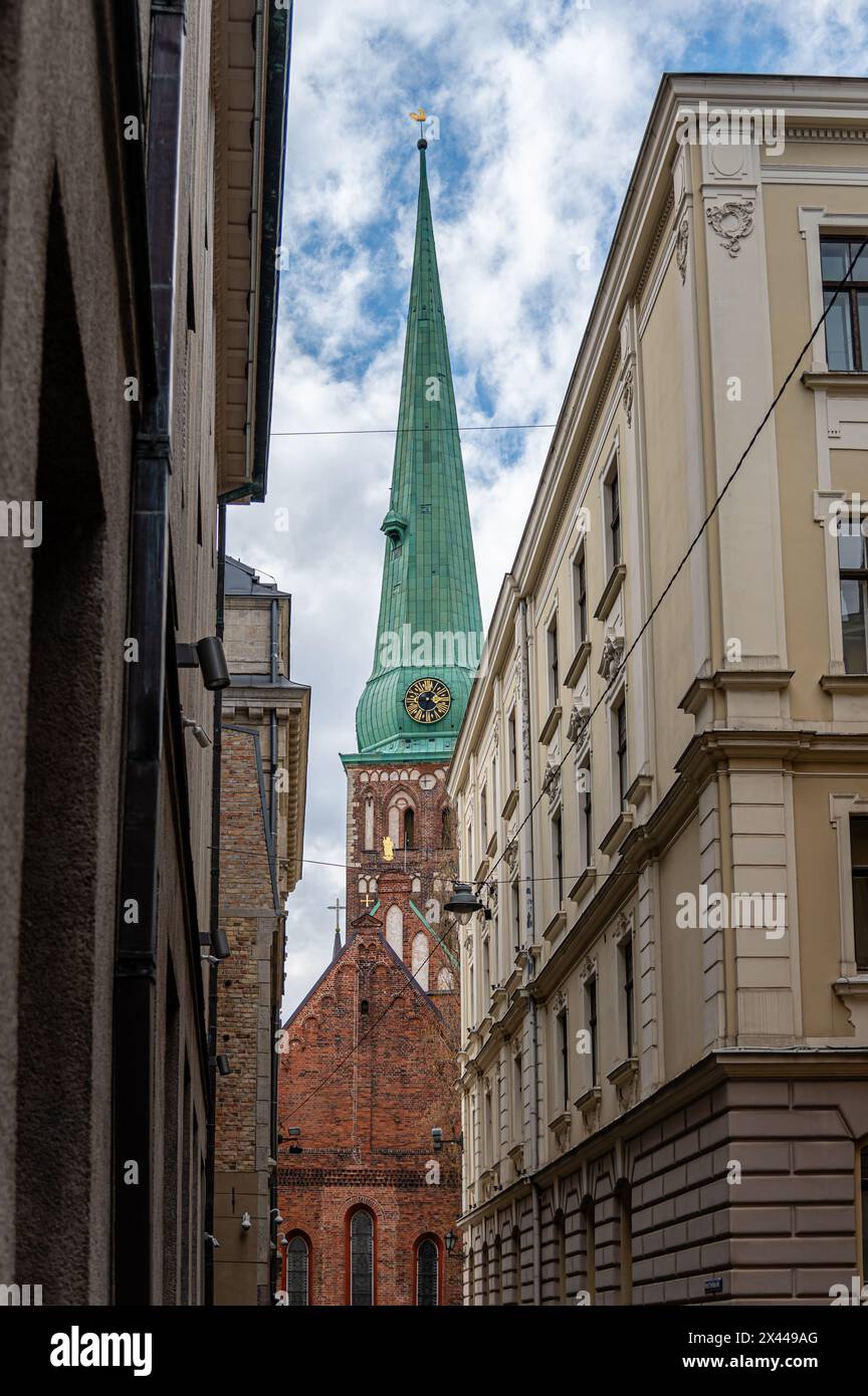 Street in Riga, Lettonia Foto Stock