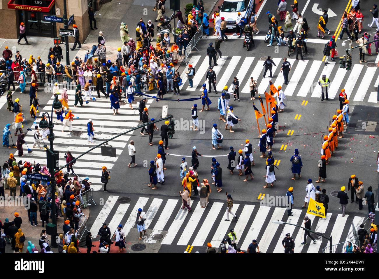 Sikh Day Parade su Madison Avenue 27 aprile 2024, New York City, USA Foto Stock