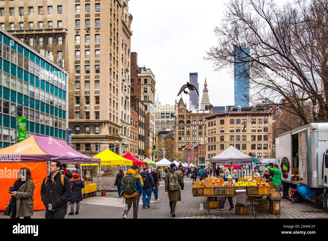 Il più importante mercato agricolo di Manhattan, Union Square Farmers Market, Manhattan, New York City Foto Stock