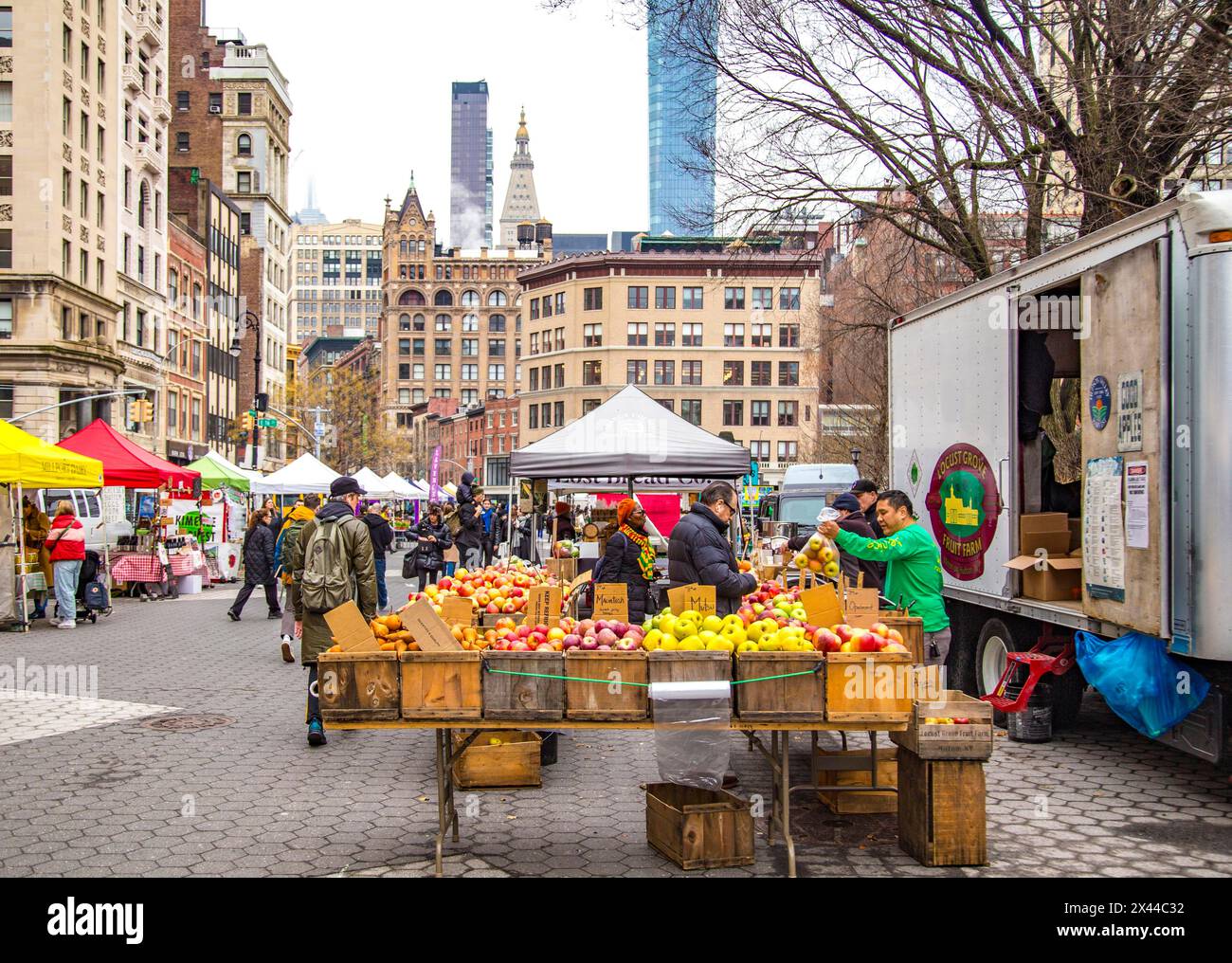 Il più importante mercato agricolo di Manhattan, Union Square Farmers Market, Manhattan, New York City Foto Stock