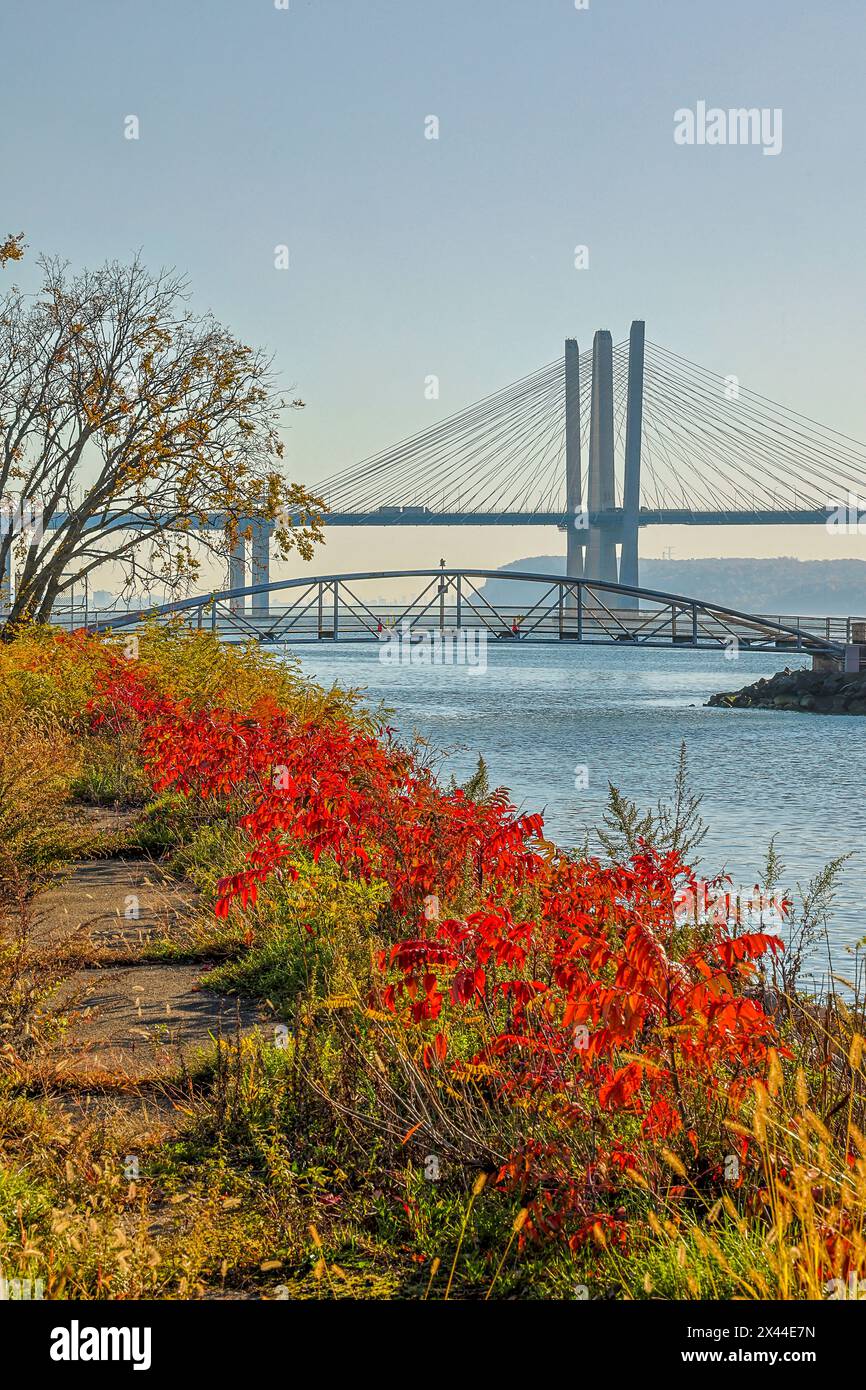USA, New York, Tarrytown. Fiume Hudson Foto Stock
