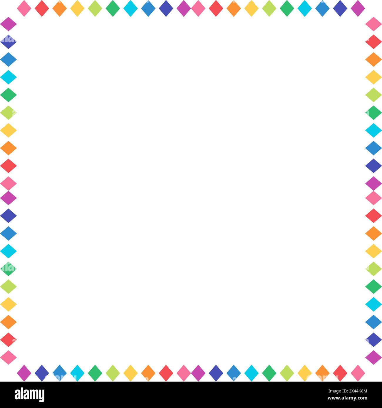 Cornice quadrata realizzata in piccolo rombo color arcobaleno Illustrazione Vettoriale