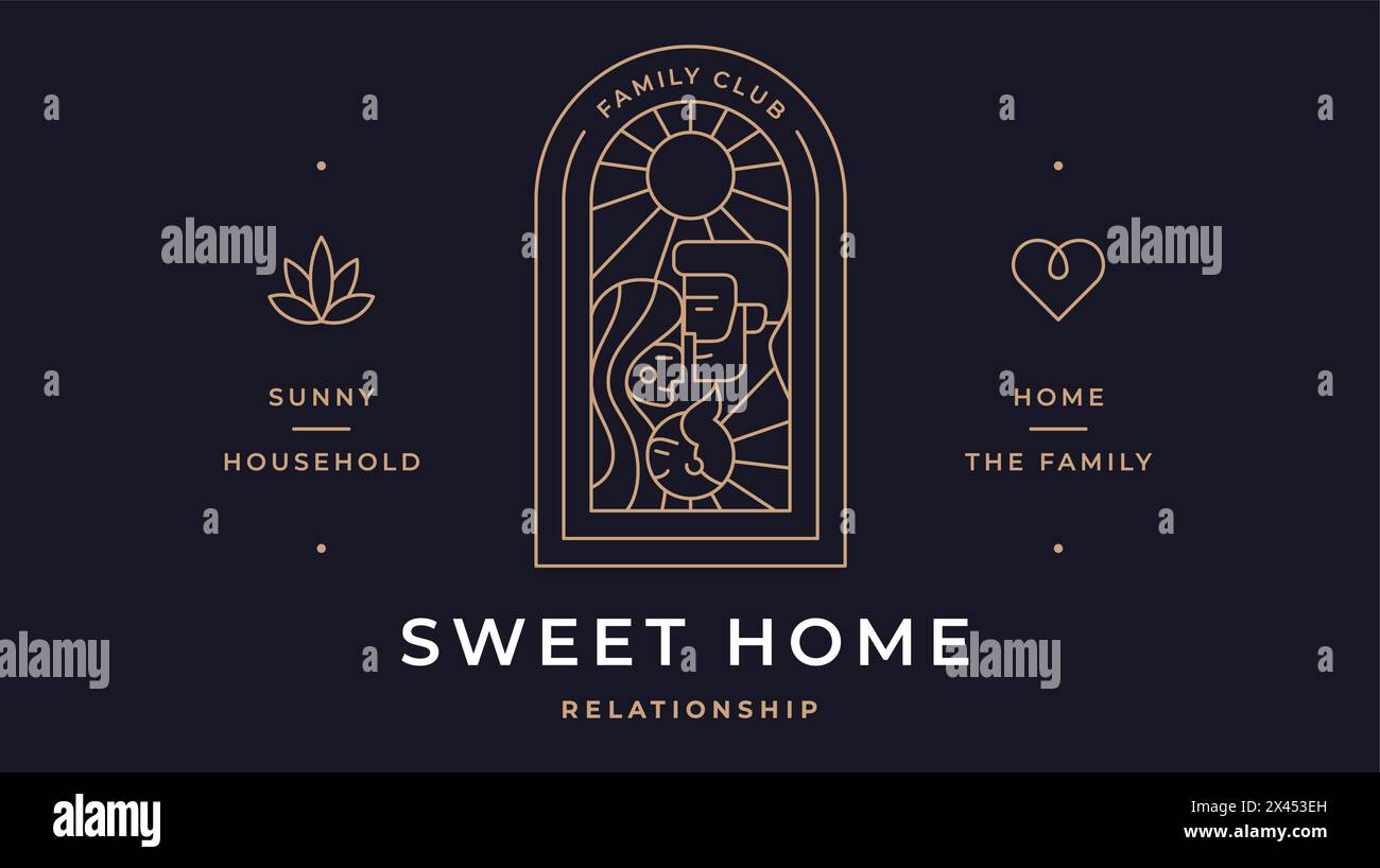 Sweet Home, etichetta di relazione Illustrazione Vettoriale
