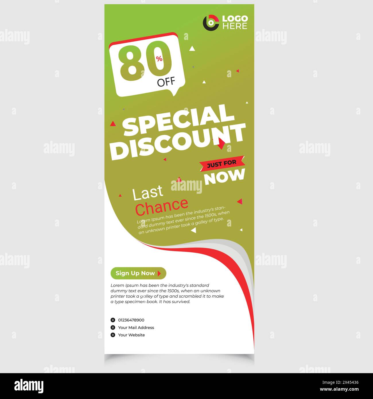 Design di banner roll-up Food and Restaurant per il ristorante. Modello per banner avvolgibili per alimenti creativi, moderno banner avvolgibili per alimenti Illustrazione Vettoriale