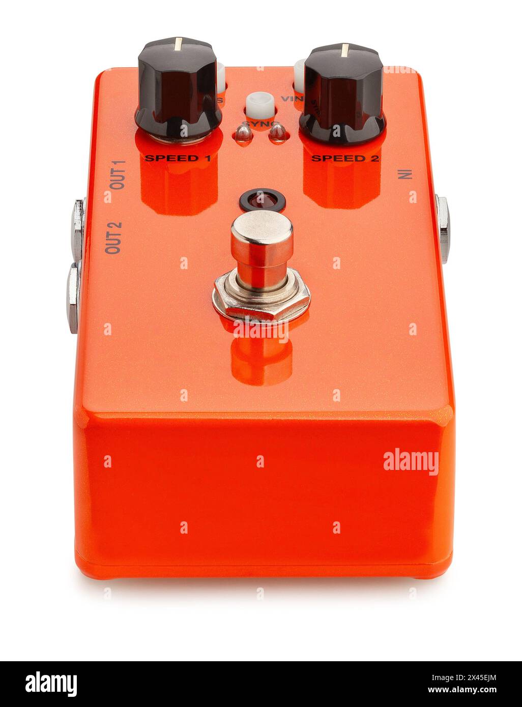 pedale chitarra phaser isolato su bianco Foto Stock