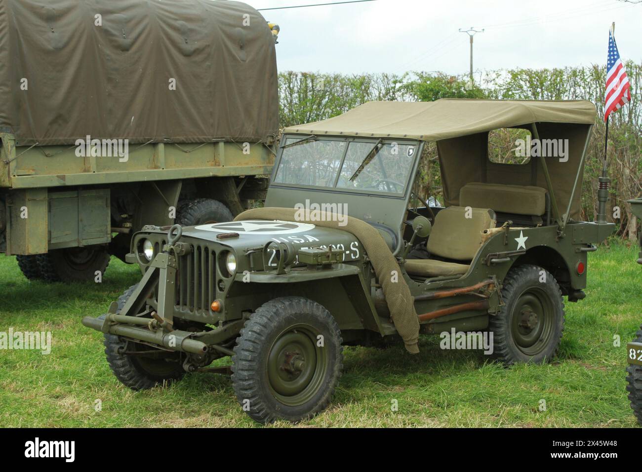 Jeep dell'esercito americano della seconda guerra mondiale Foto Stock