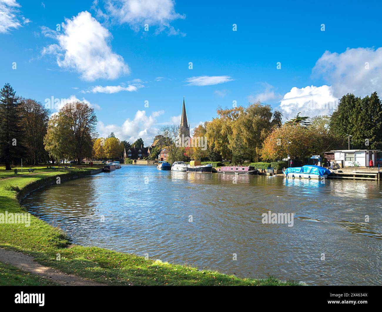 Scena del Tamigi, Abingdon-on-Thames, Oxfordshire Foto Stock