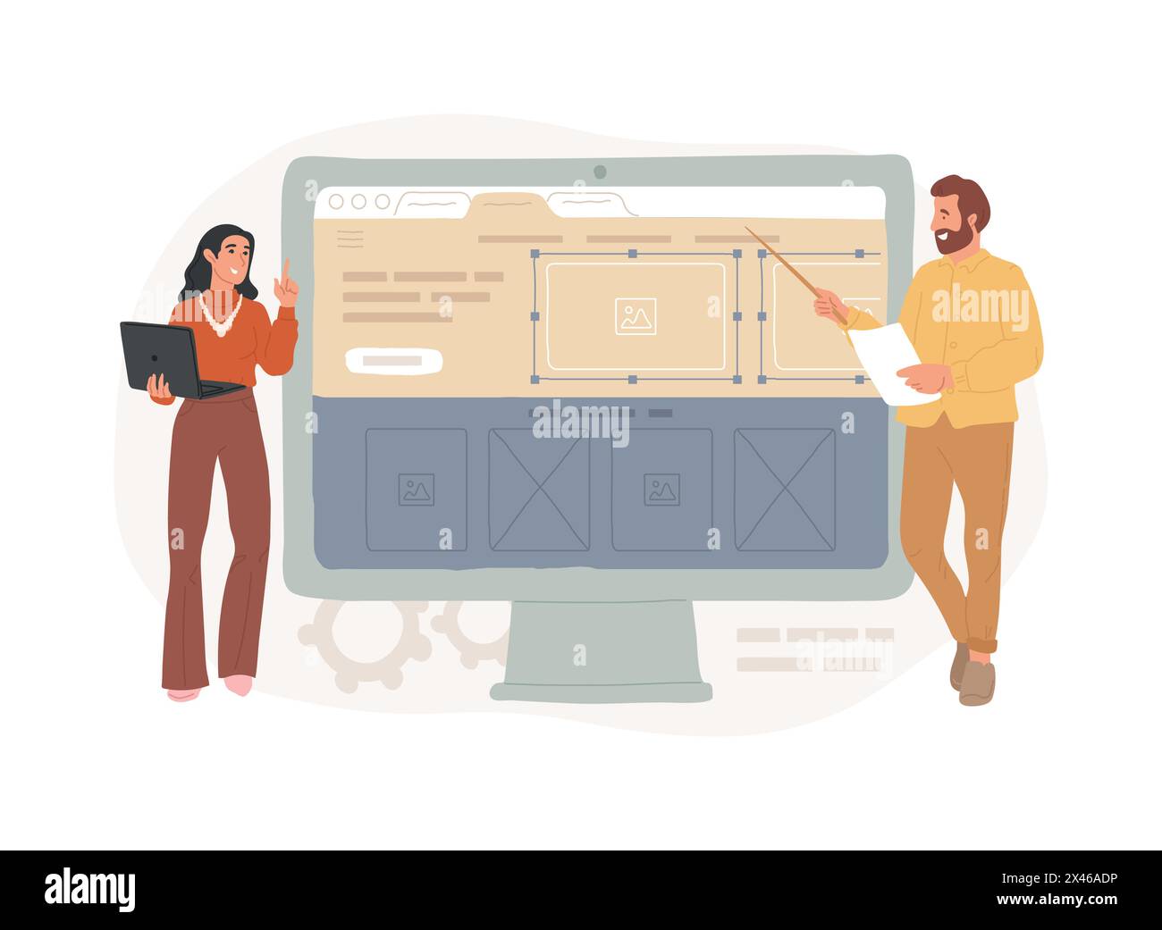 Illustrazione vettoriale del concetto di wireframe isolato. Illustrazione Vettoriale