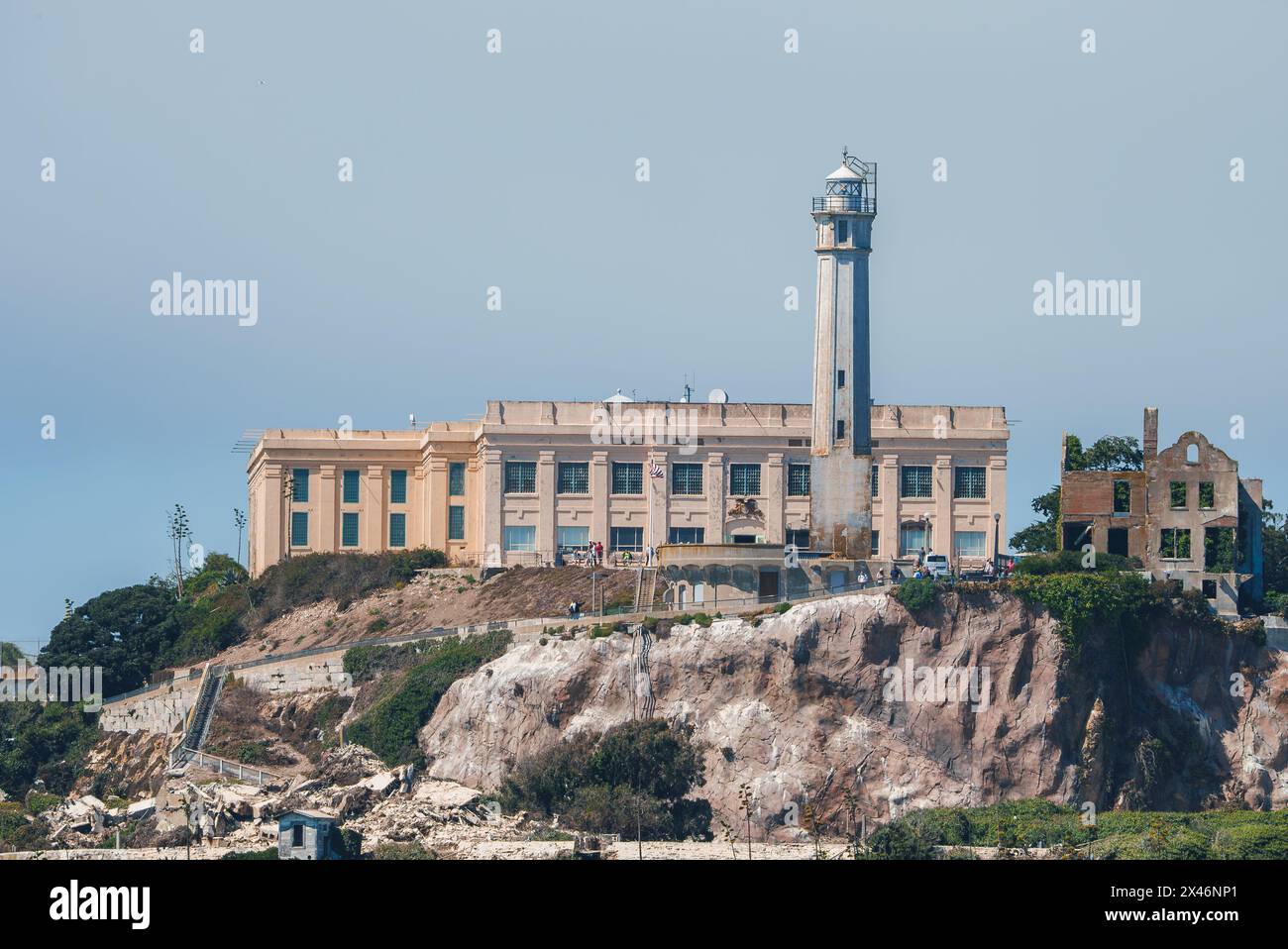 Alcatraz Federal Penitentiary di External View, San Francisco, California Foto Stock