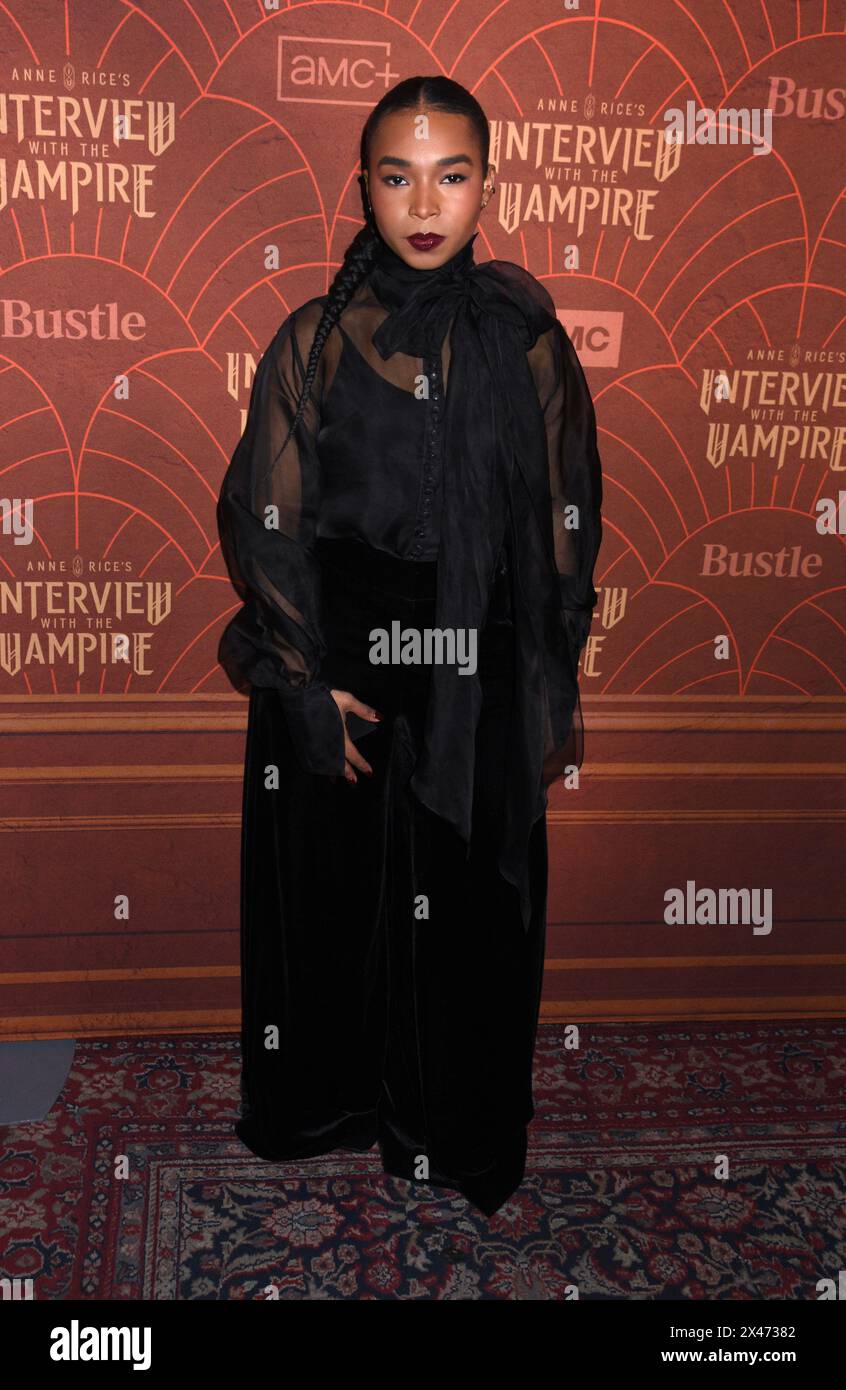 New York, New York, Stati Uniti. 30 aprile 2024. Delainey Hayles alla prima stagione di AMC di Interview with the Vampire "Théâtre des Vampires" di Anne Rice, evento speciale immersivo in anteprima il 30 aprile 2024 al McKittrick Hotel di New York. Crediti: Mpi099/Media Punch/Alamy Live News Foto Stock