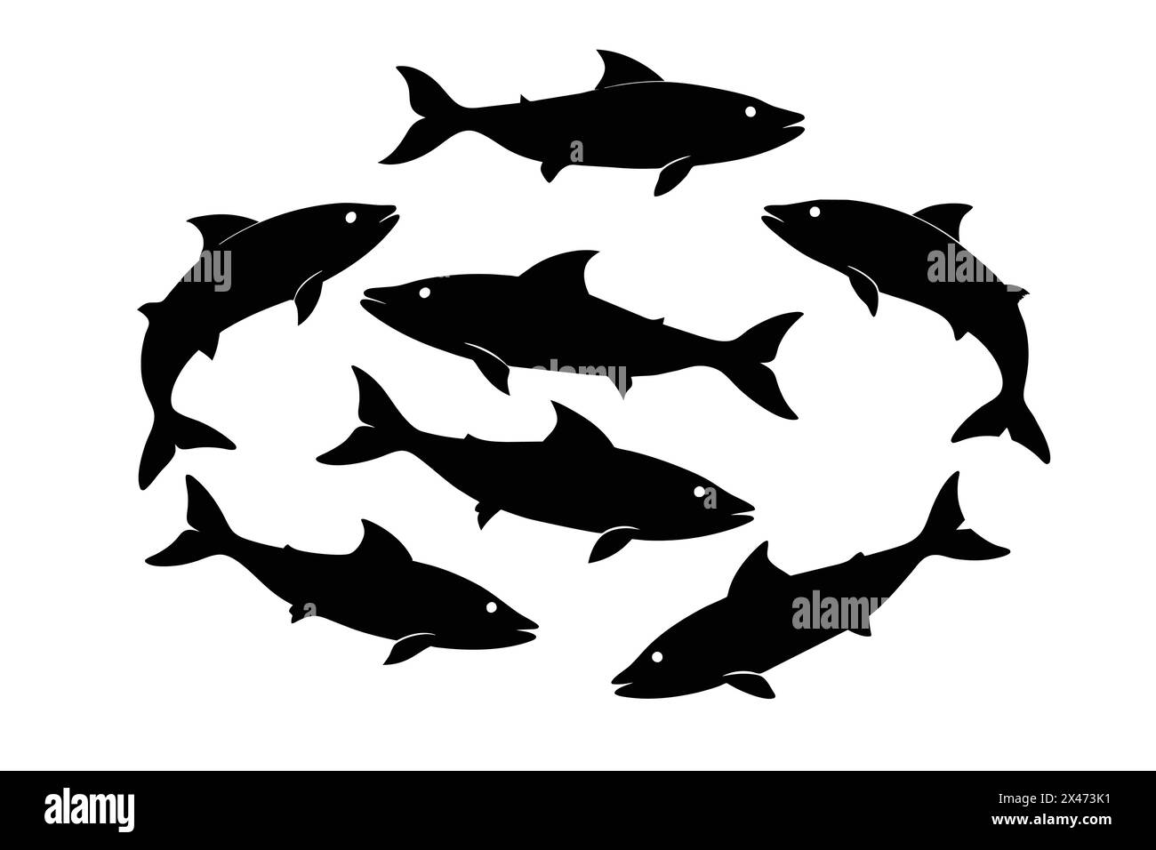 Illustrazione vettoriale del fascio di sagoma del salmone Illustrazione Vettoriale