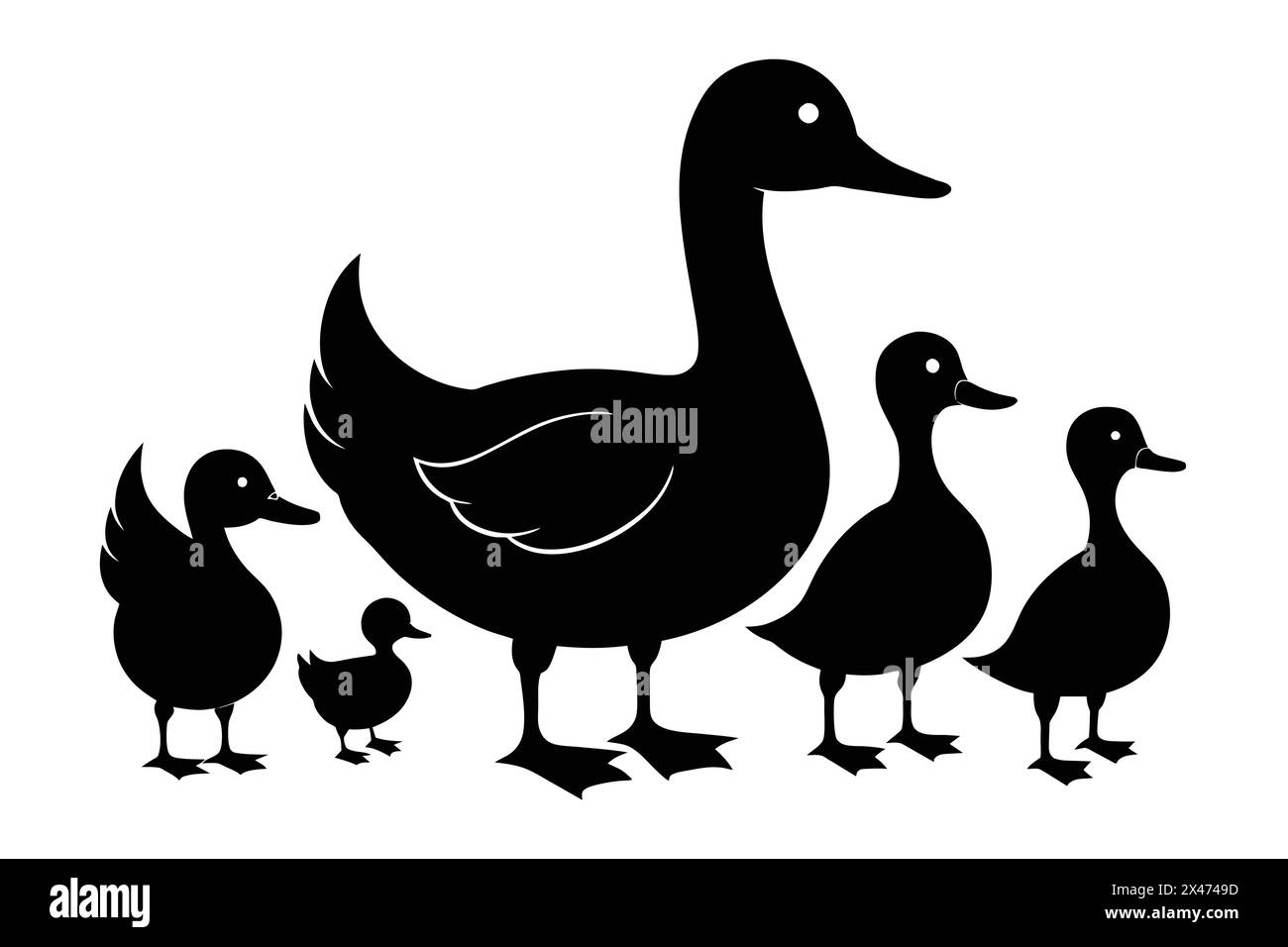 Illustrazione vettoriale della silhouette di Duck Collection Illustrazione Vettoriale