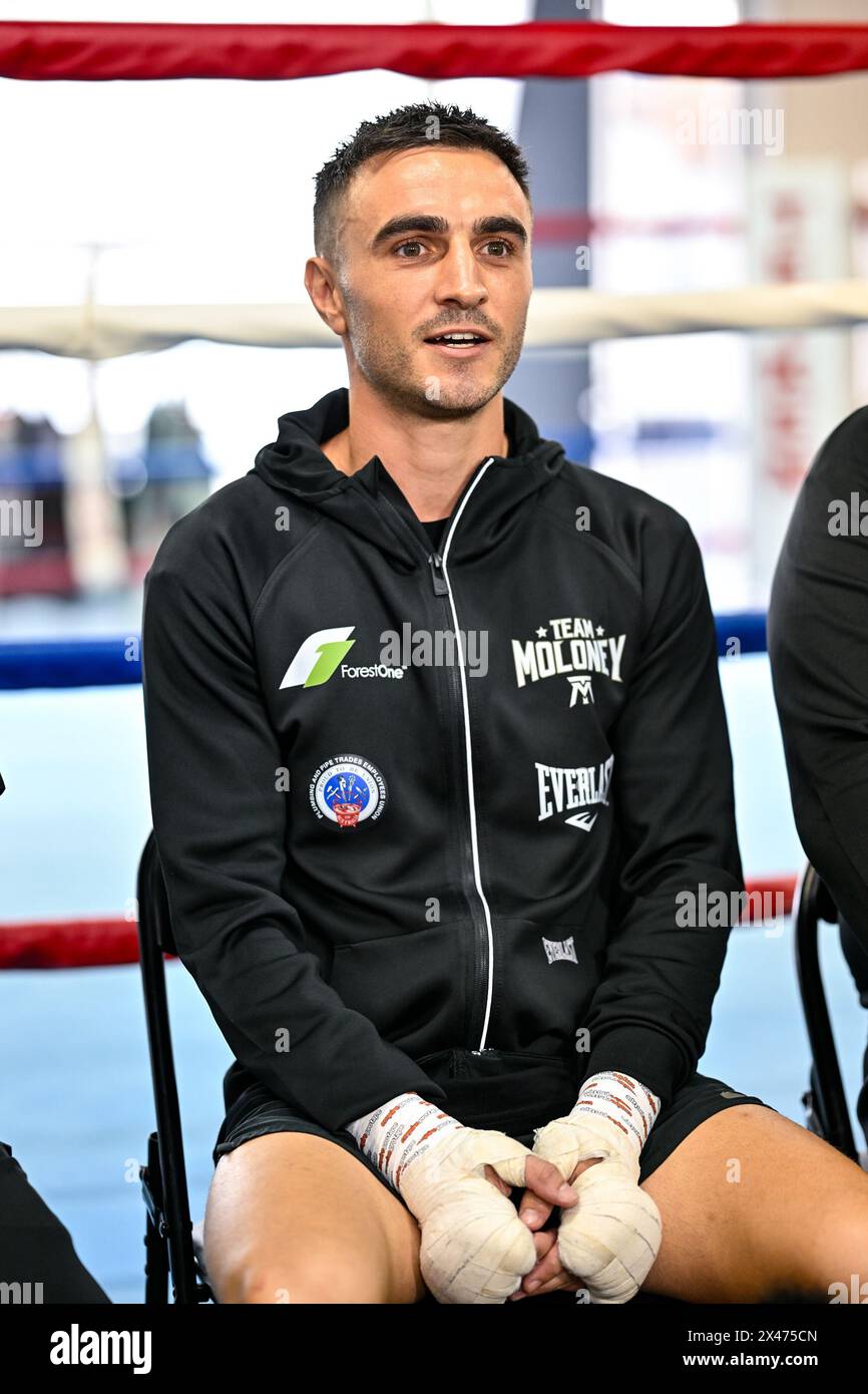 Jason Moloney, campione australiano dei pesi gallo WBO durante un allenamento pubblico a Tokyo, Giappone, il 30 aprile 2024. Crediti: Hiroaki finito Yamaguchi/AFLO/Alamy Live News Foto Stock