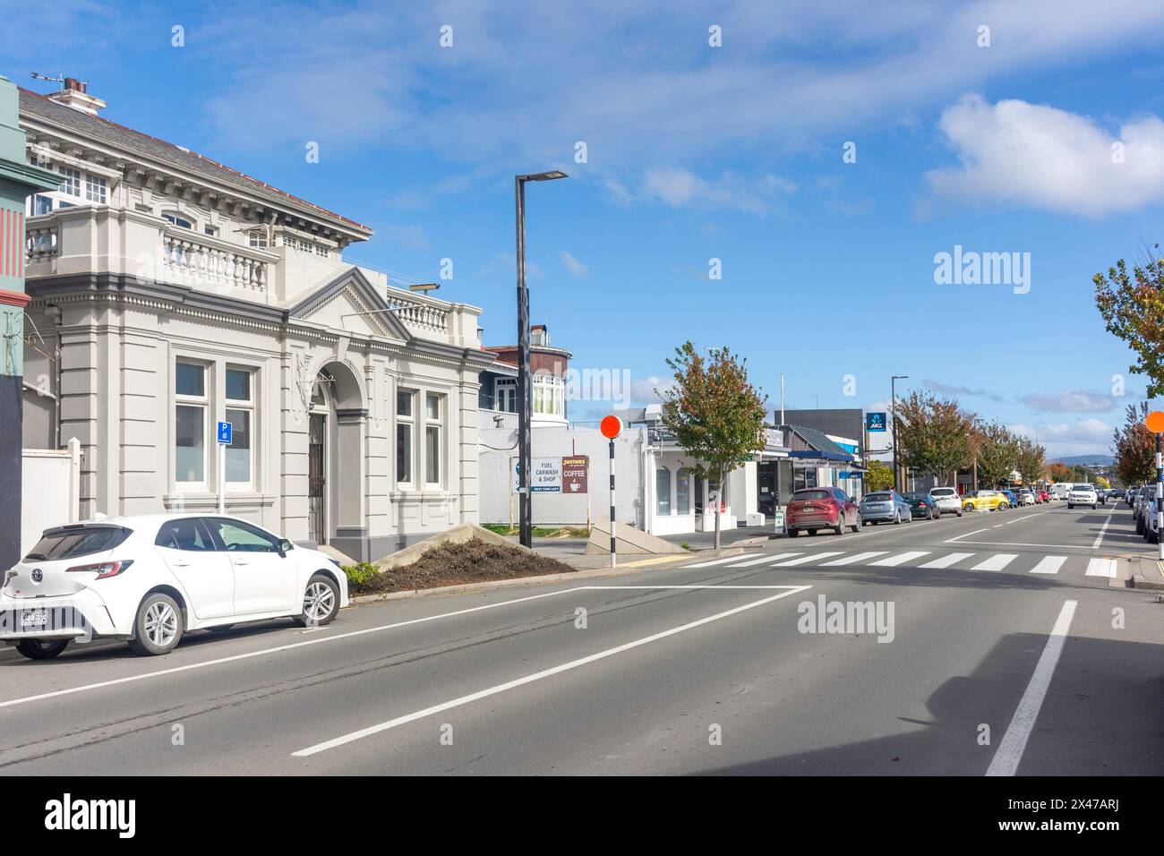 Centro città, Clyde Street, Balclutha, Otago, nuova Zelanda Foto Stock