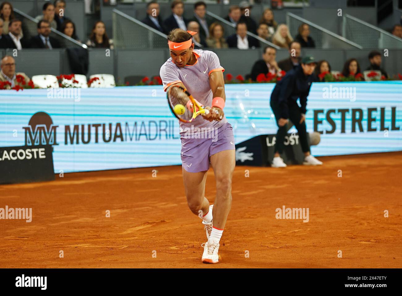 Madrid, Spagna. 30 aprile 2024. Rafael Nadal (ESP) Tennis: Rafael Nadal nel singolare di 16 partite contro Jiri Lehecka nell'ATP tour Masters 1000 'mutua Madrid Open Tennis Tournament' alla Caja Magica di Madrid, Spagna. Crediti: Mutsu Kawamori/AFLO/Alamy Live News Foto Stock