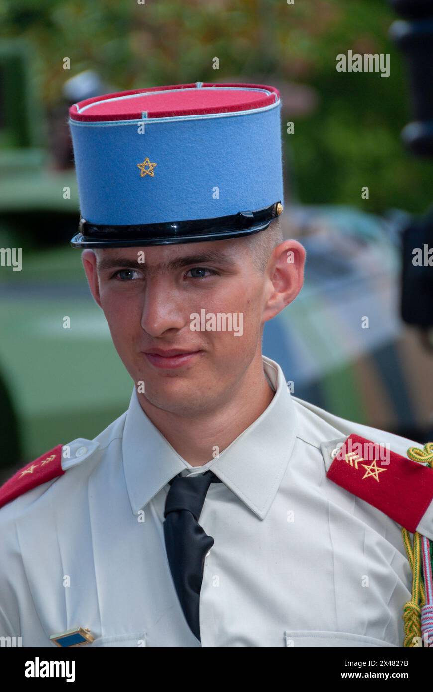 Parigi, Francia, eventi pubblici, Festa Nazionale, Festa della Bastiglia, 14 luglio, Ritratto soldato dell'esercito francese in uniforme, moderni soldati francesi Foto Stock