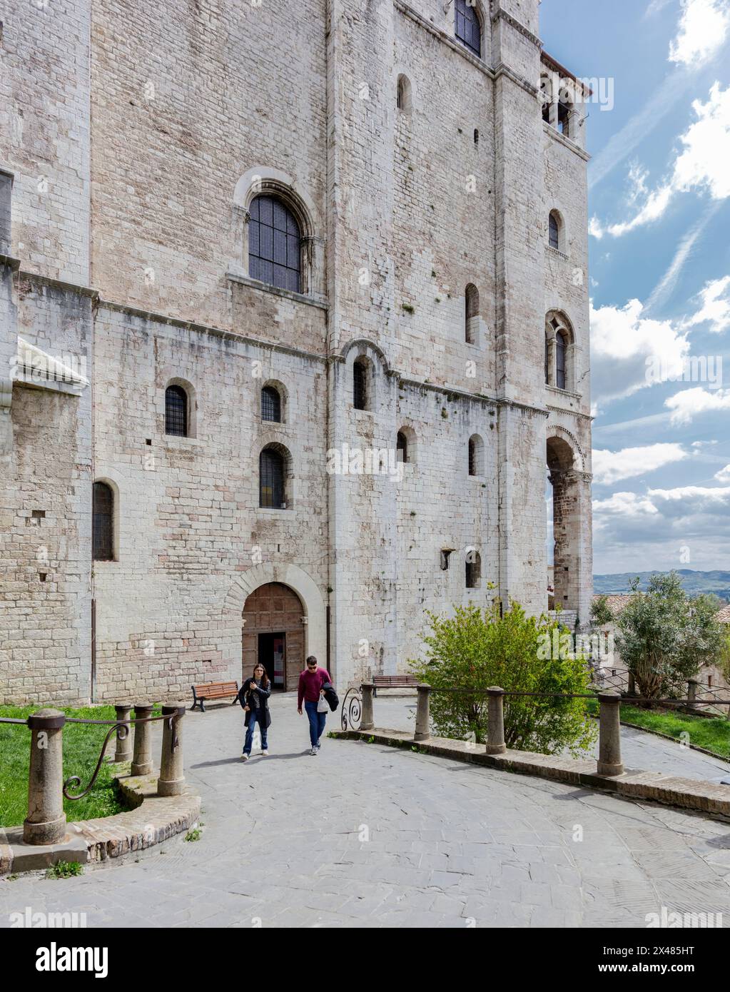 Gubbio, Italia - 27 aprile 2024: Palazzo dei Consoli. Foto Stock