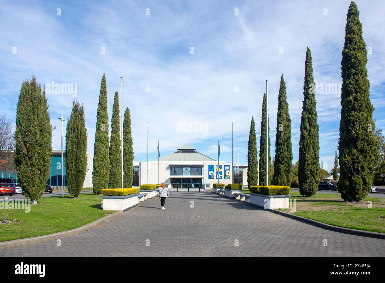 Ingresso all'Air Force Museum della nuova Zelanda, Harvard Avenue, Wigram, Christchurch (Ōtautahi), Canterbury, nuova Zelanda Foto Stock