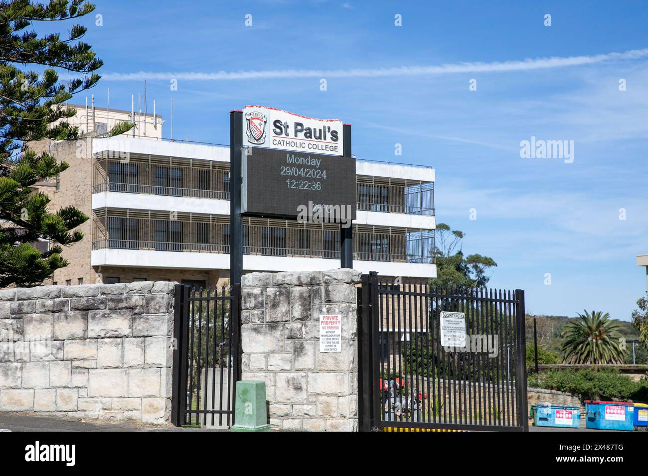 St Pauls Catholic College per l'istruzione secondaria a Manly Beach, Sydney, NSW, Australia Foto Stock