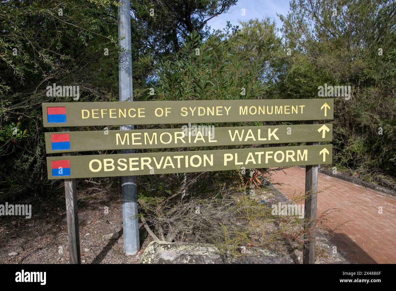 L'Australia's Memorial Walk al North Head Sanctuary Manly Sydney onora coloro che hanno servito e sostenuto la difesa dell'Australia durante i conflitti passati Foto Stock