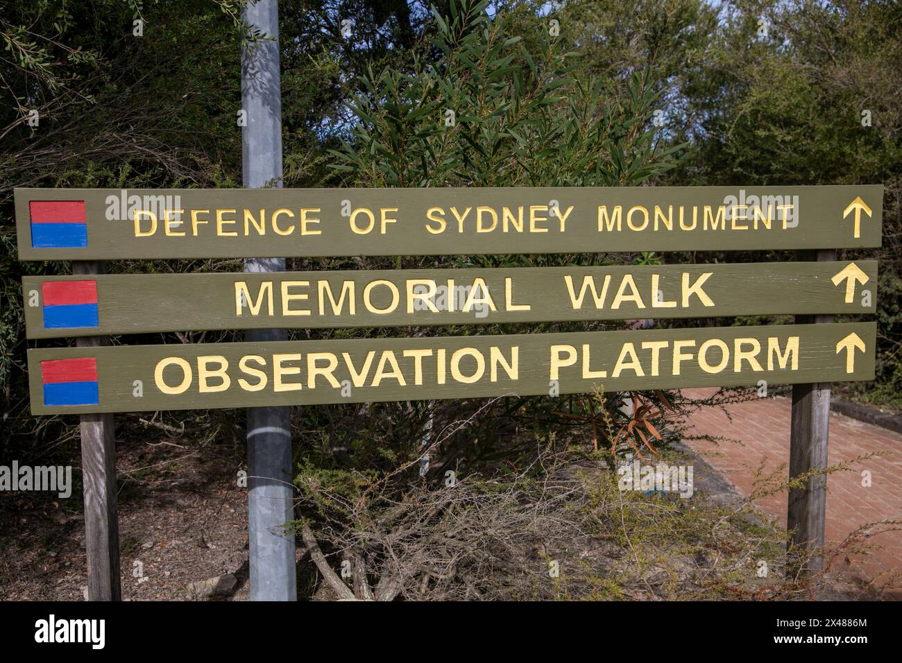 L'Australia's Memorial Walk al North Head Sanctuary Manly Sydney onora coloro che hanno servito e sostenuto la difesa dell'Australia durante i conflitti passati Foto Stock