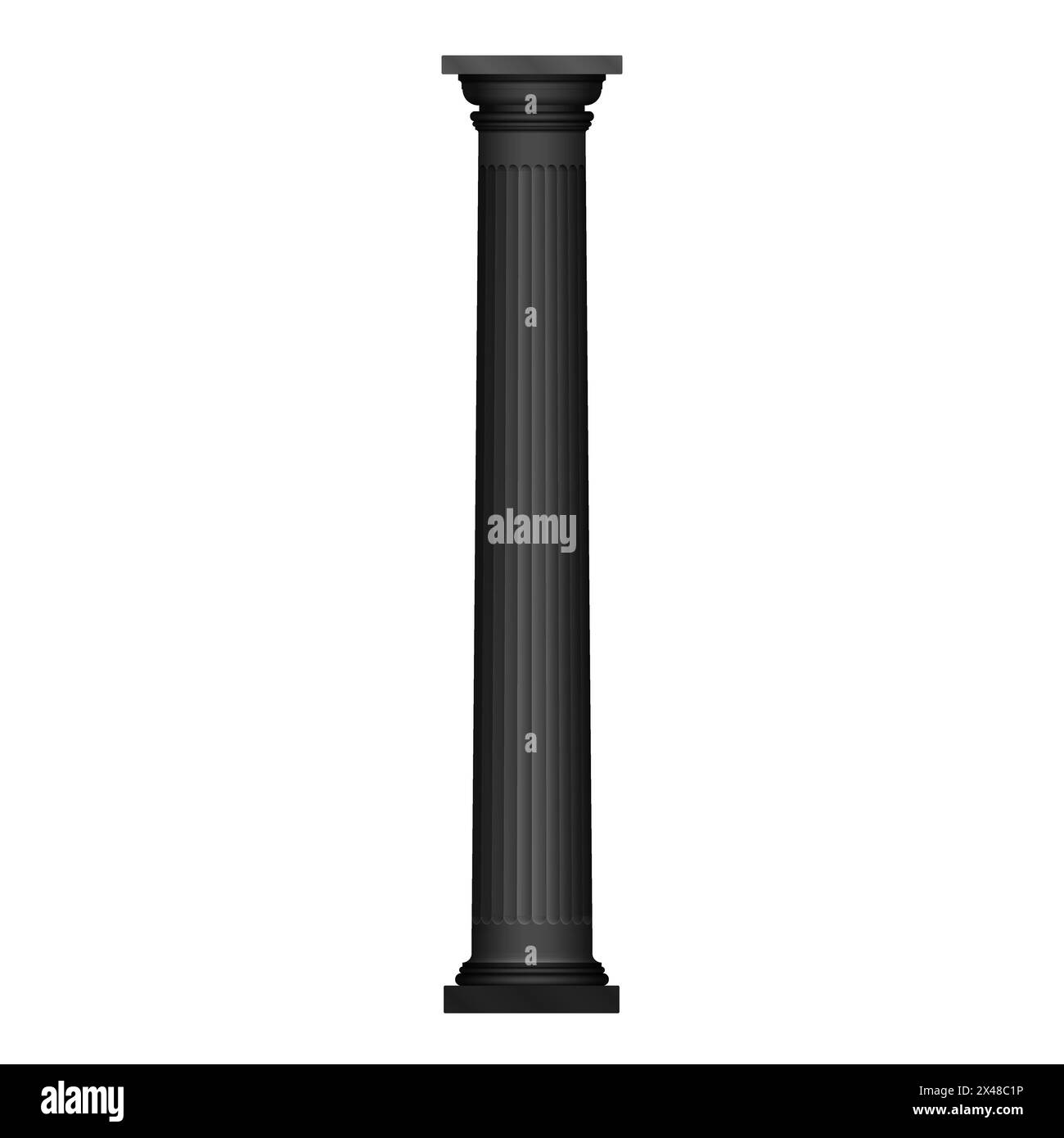 Antica icona a forma di glifo nero a colonna, illustrazione vettoriale della silhouette di un vecchio colonnato in marmo Illustrazione Vettoriale