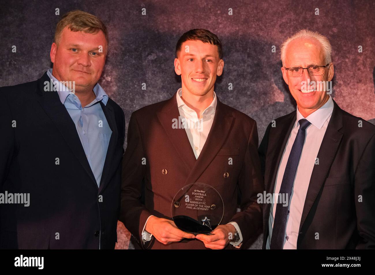 Gli Star Football Awards all'OEC di Owlerton, 29/4/24 - Mael de Gevigny Foto Stock