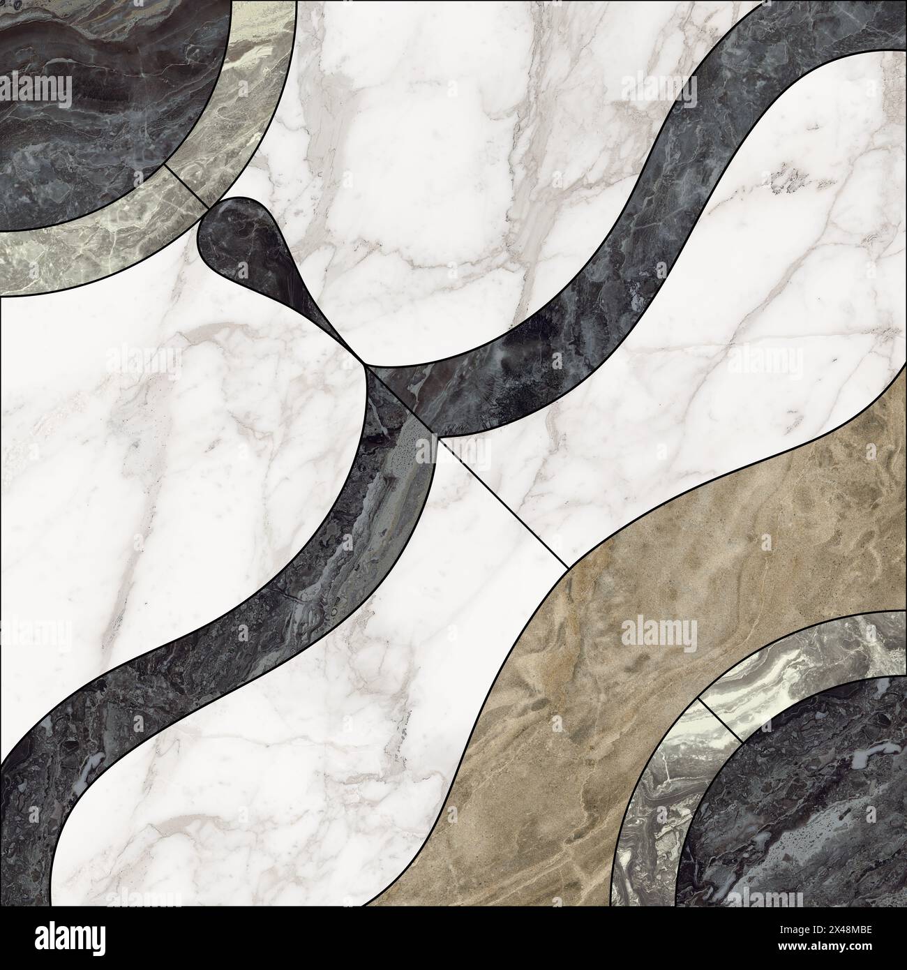 Decorazioni geometriche senza cuciture in legno, marmo, cemento, cemento e pietra Foto Stock