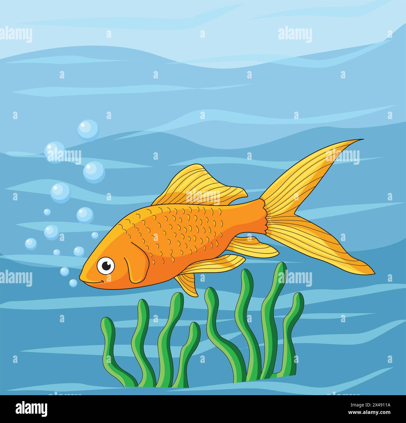 Pesci carini che nuotano in acqua Illustrazione Vettoriale