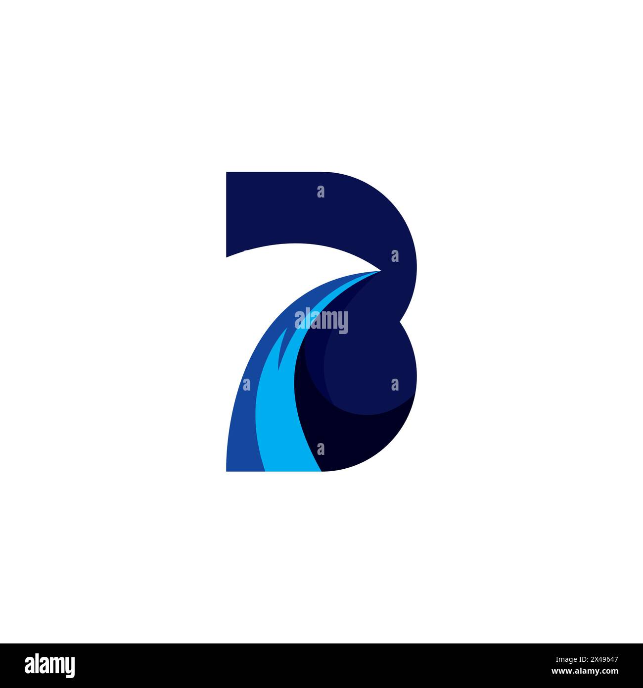 B Logo astratto Design semplice. Icona lettera B. Illustrazione Vettoriale