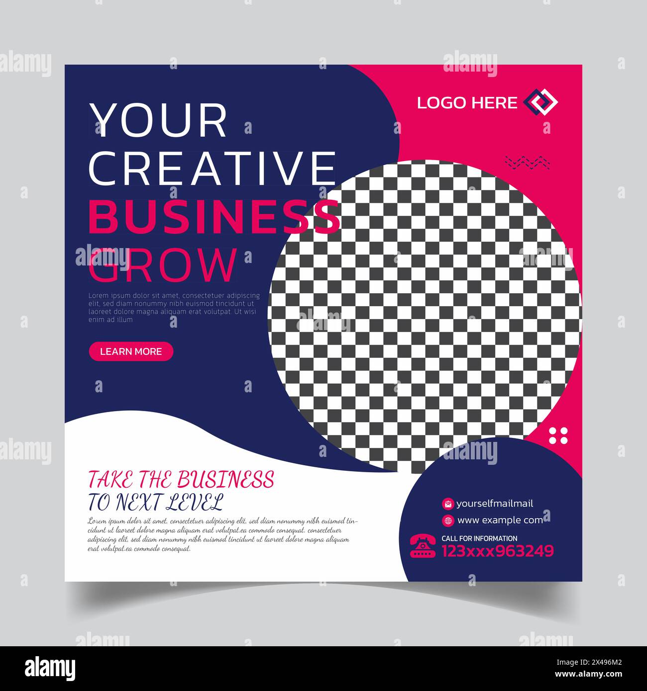 Stylus Modern Facebook Post Template e Professional Social Media Post Design Illustrazione Vettoriale