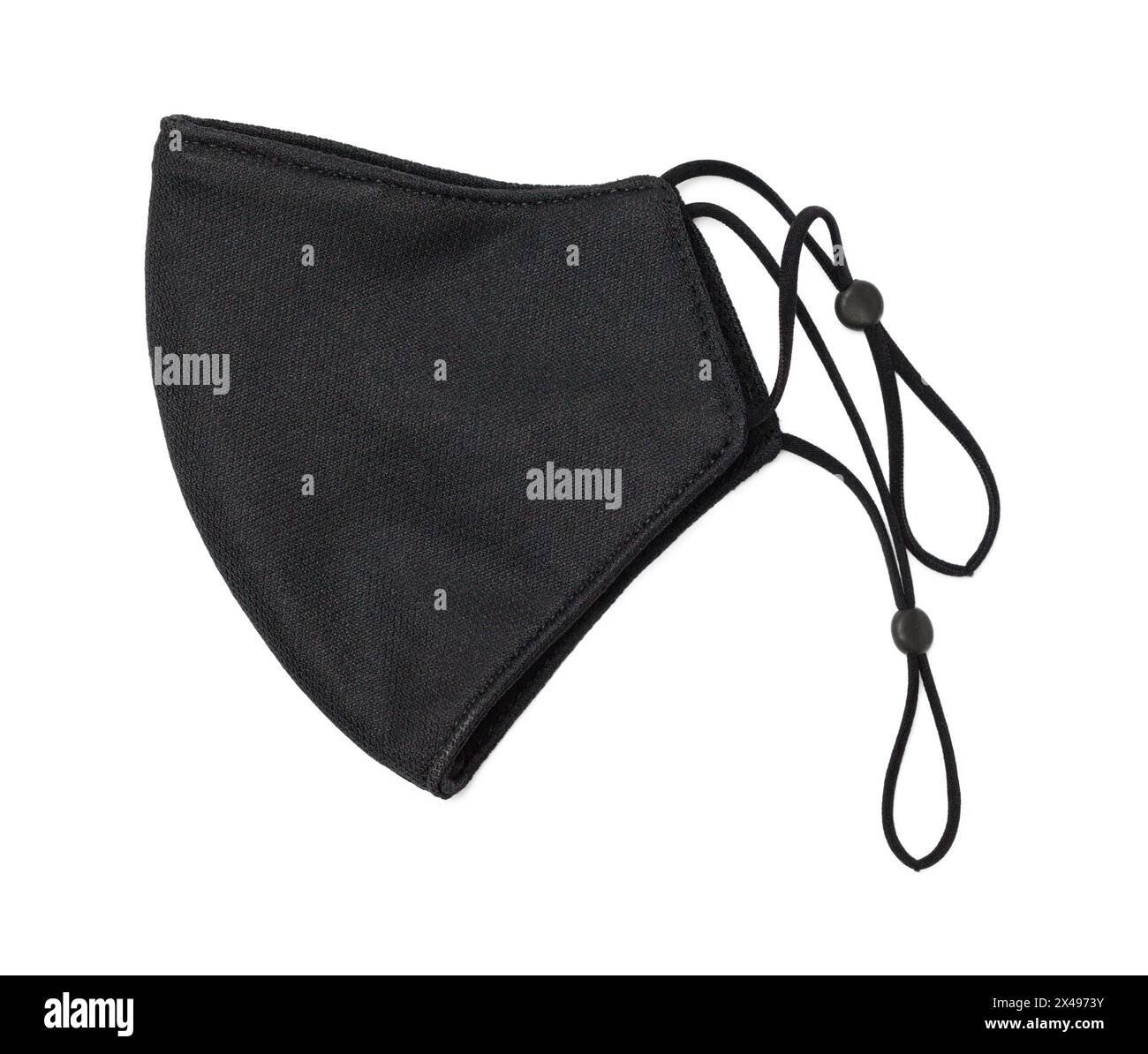 Maschera medica nera ritagliata su bianco. Foto Stock