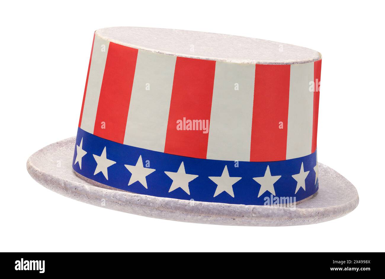 Cappello di voto patriottico con vista laterale ritagliato sul bianco. Foto Stock