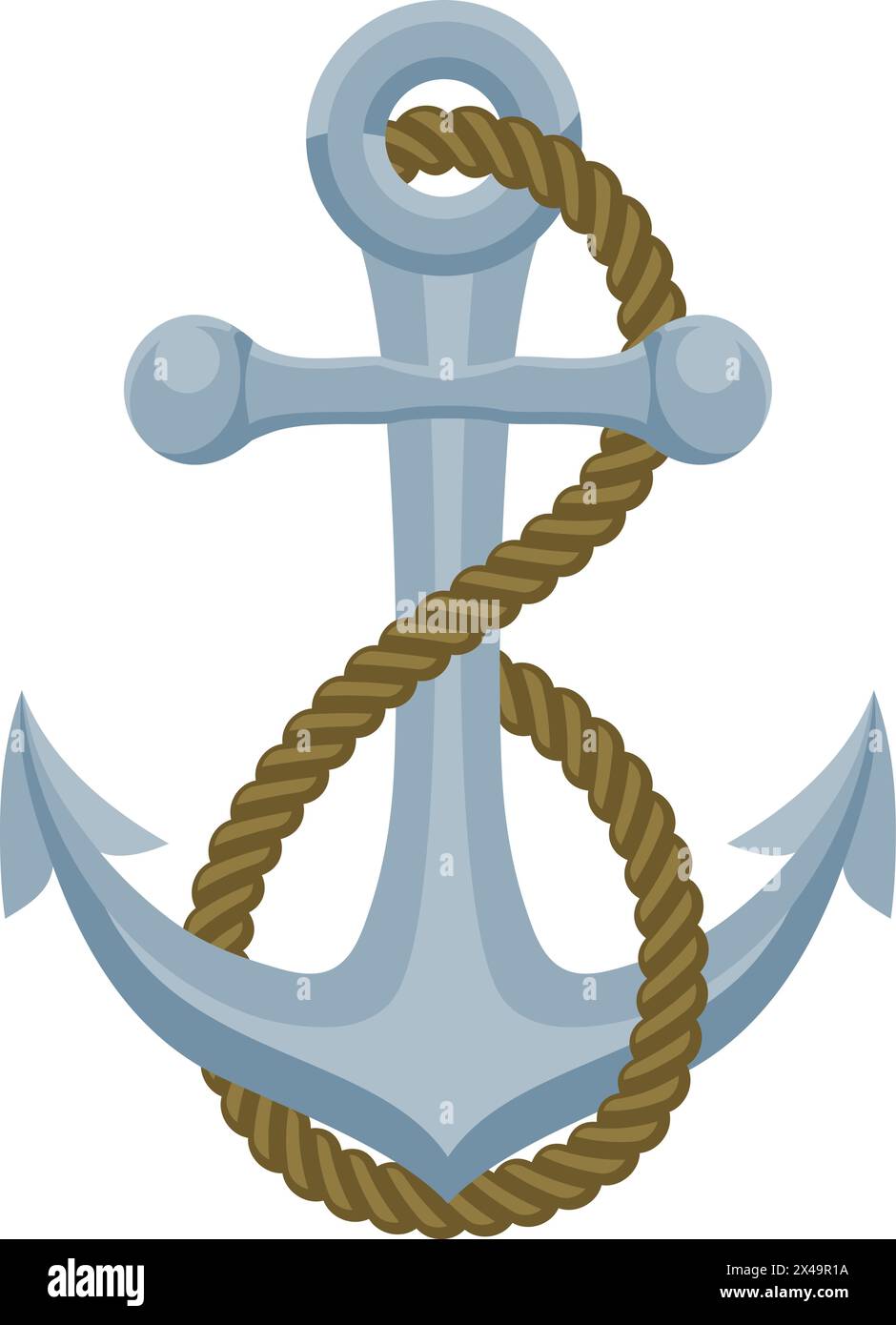 Nave Anchor Boat Rope Nautical Illustration Illustrazione Vettoriale