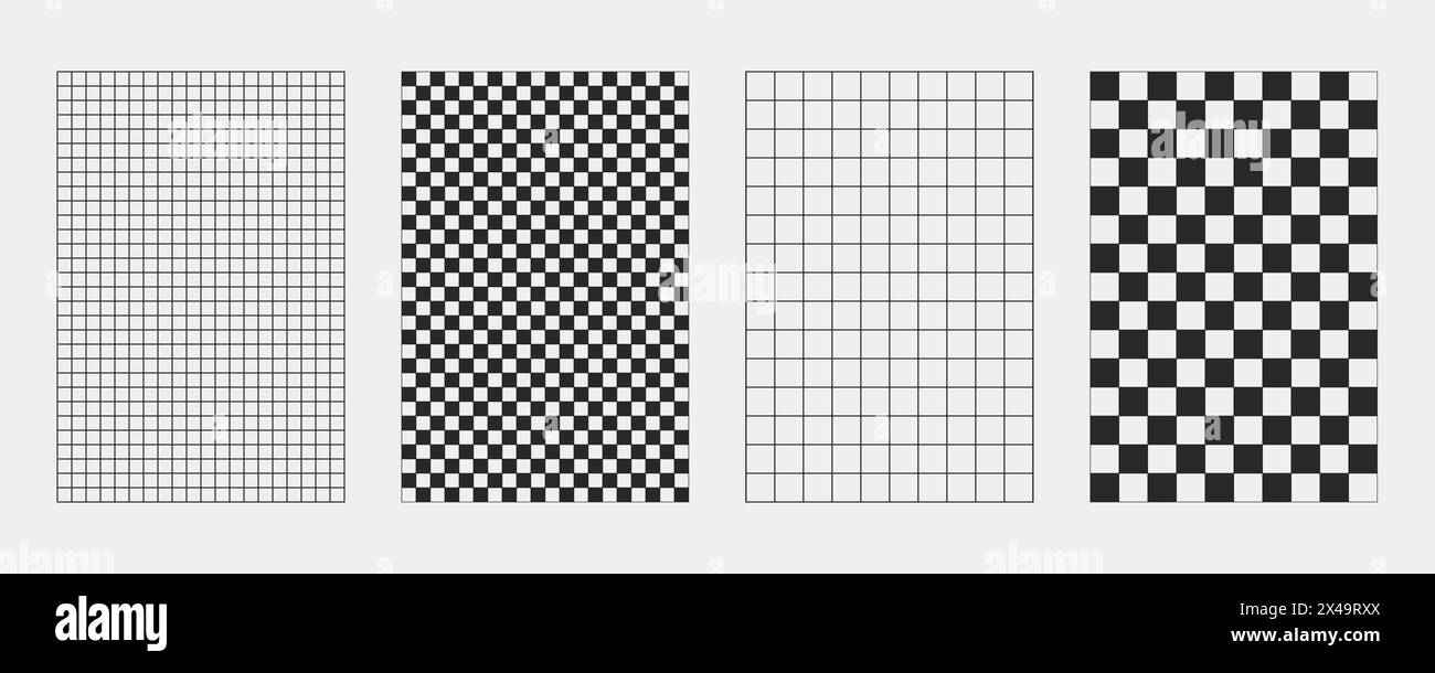 Wireframe astratti, elementi cyberpunk e griglie e sfere nere prospettiche. Set futuristico dal design geometrico surreale. Forme y2k psichedeliche. Rave Illustrazione Vettoriale