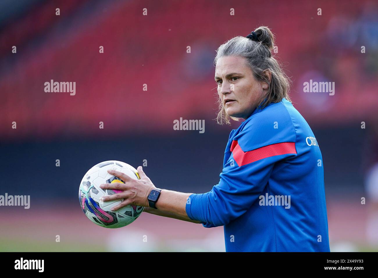 Zurigo, Svizzera. 5 aprile 2024. Zurigo, Svizzera, 5 aprile 2024: Allenatore portiere Nadine Angerer durante la partita di calcio delle qualificazioni europee UEFA femminile tra Svizzera e Turchia allo stadio Letzigrund di Zurigo, Svizzera. (Daniela Porcelli/SPP) credito: SPP Sport Press Photo. /Alamy Live News Foto Stock