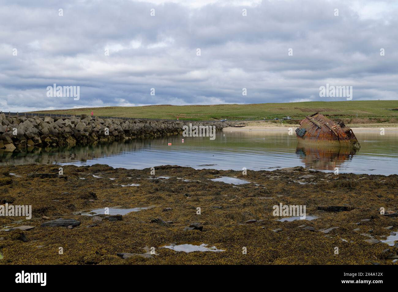 Relitto della SS Reginald, una nave a vapore costruita a Govan nel 1878 e affondata nelle Orcadi come blocco navale, proteggendo l'accesso orientale a Scapa Flow Foto Stock