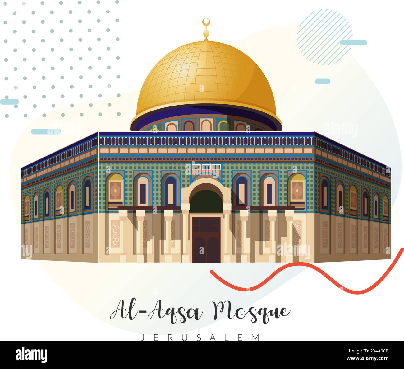 Moschea al-Aqsa - Gerusalemme - illustrazione delle scorte come file EPS 10 Illustrazione Vettoriale
