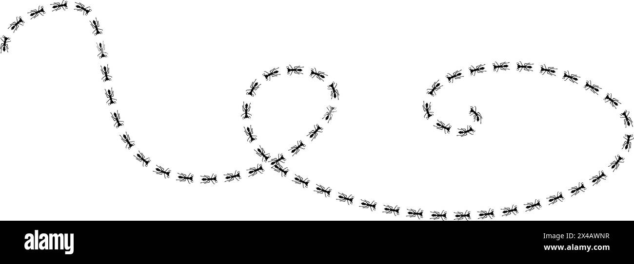 Illustrazione del percorso di turbolenza ANT. Il percorso degli insetti verso la casa. Illustrazione Vettoriale