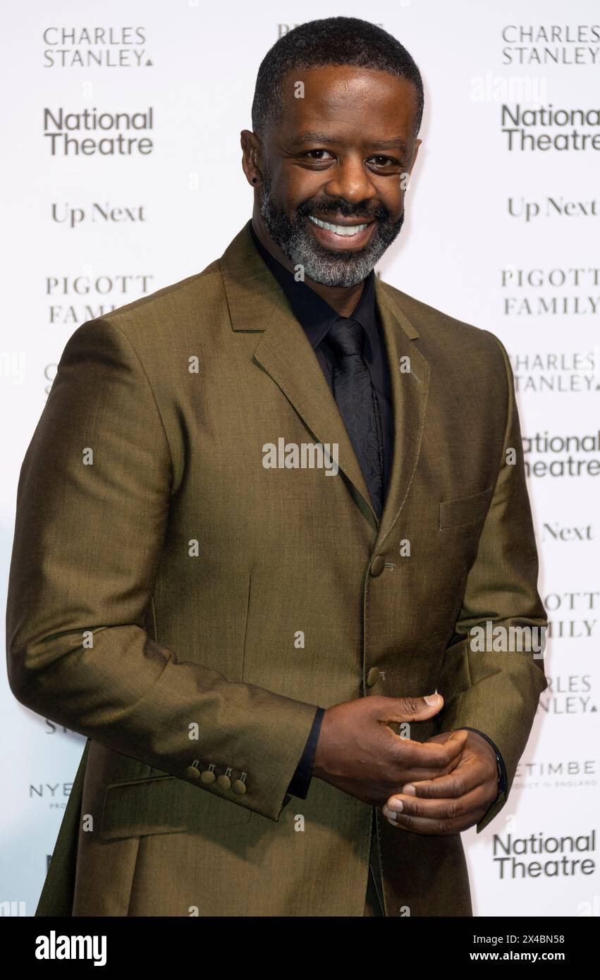 1 maggio 2024, Londra, Inghilterra, Regno Unito - Adrian Lester partecipa a Up Next Gala 2024, National Theatre Foto Stock