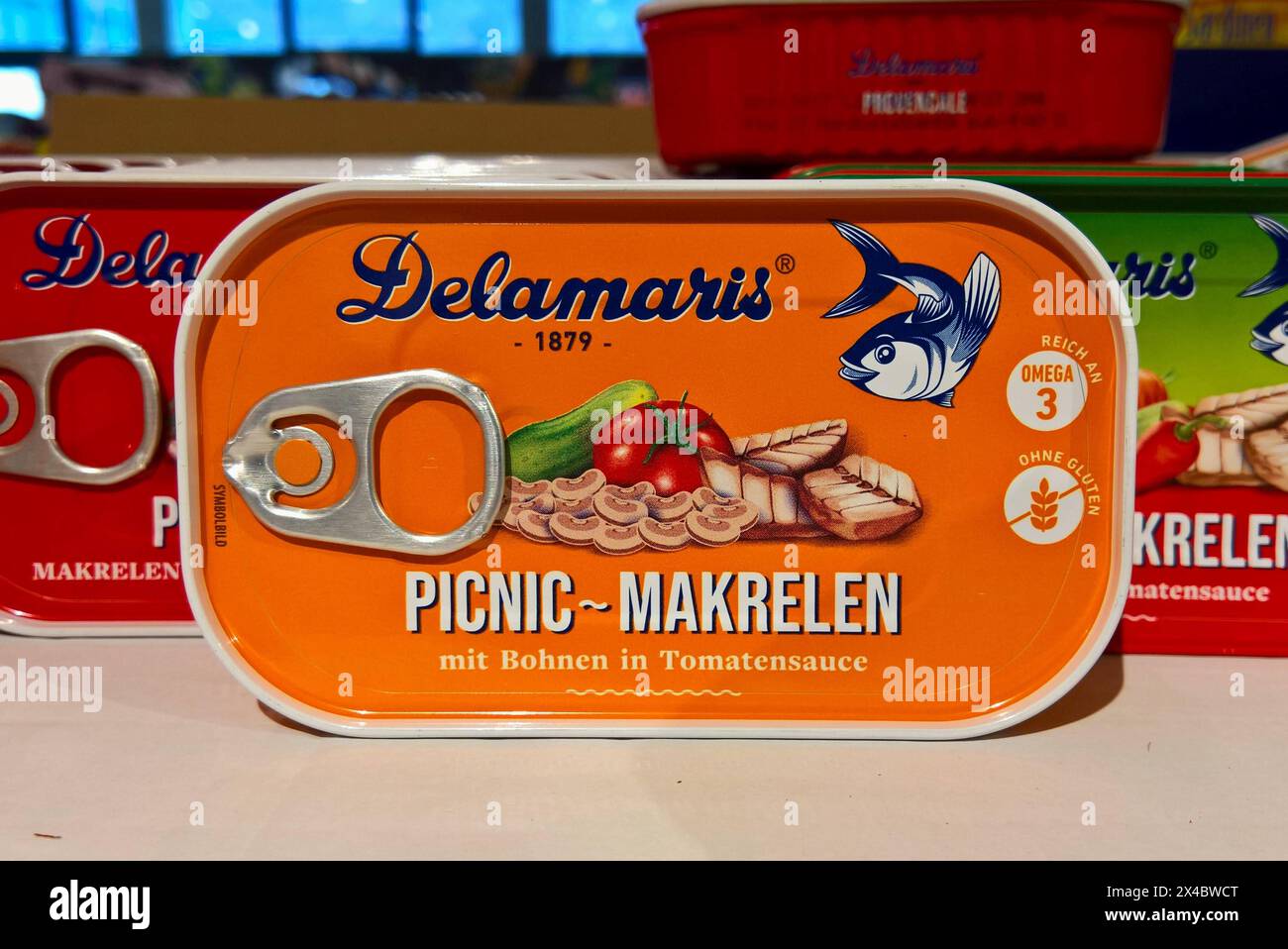 Delamaris Makrelen, im Vertrieb der Delamaris GmbH a Nittendorf bei Regensburg *** Delamaris mackerel, distribuito da Delamaris GmbH a Nittendorf vicino a Ratisbona Foto Stock